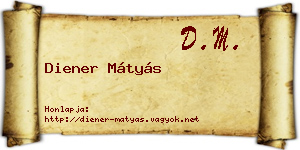 Diener Mátyás névjegykártya